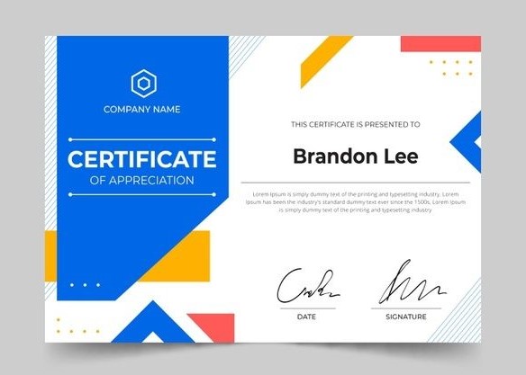 brandon lee certificate best digital marketer in malappuram